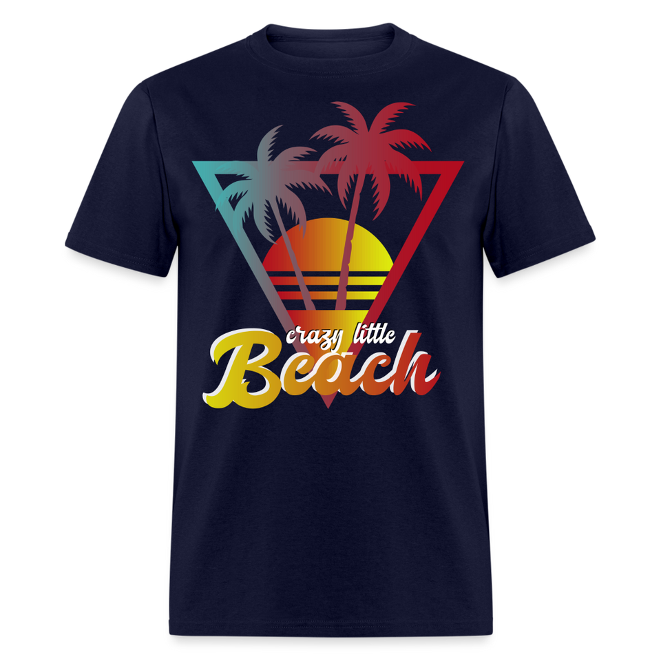 Crazy Little Beach shirt Funny Surfer board Surfing Sunset T-Shirt Size S-6XL - navy
