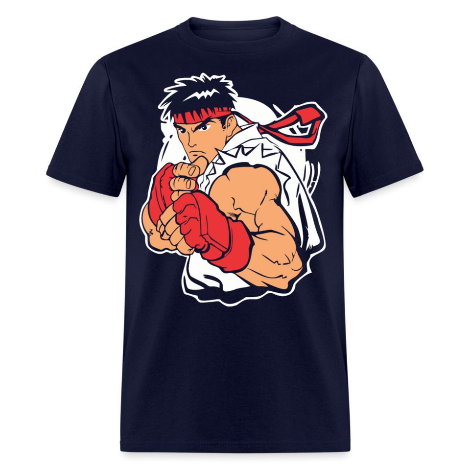 Classic Arcade shirt Video Game Retro Gamer Kung Fu Fighter Martial Arts T-Shirt - navy