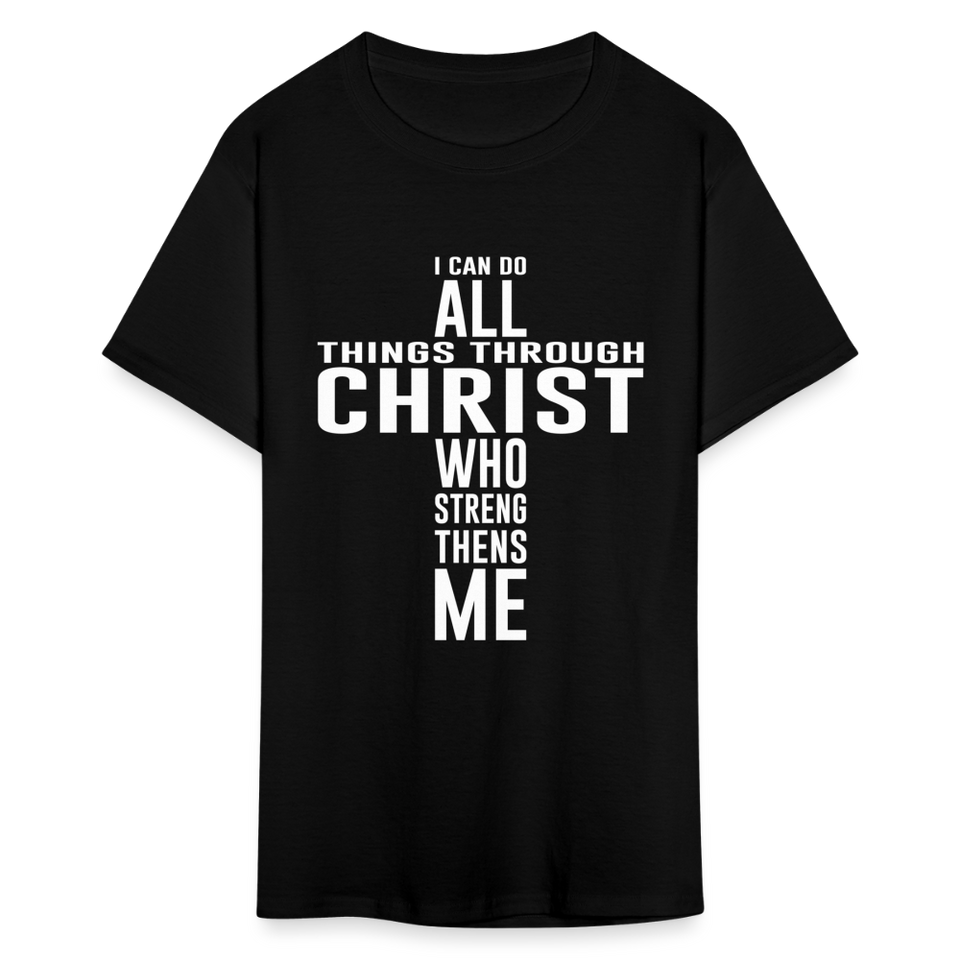 I can do all things through christ shirt Catholic Religious Lord Jesus T-Shirt - black
