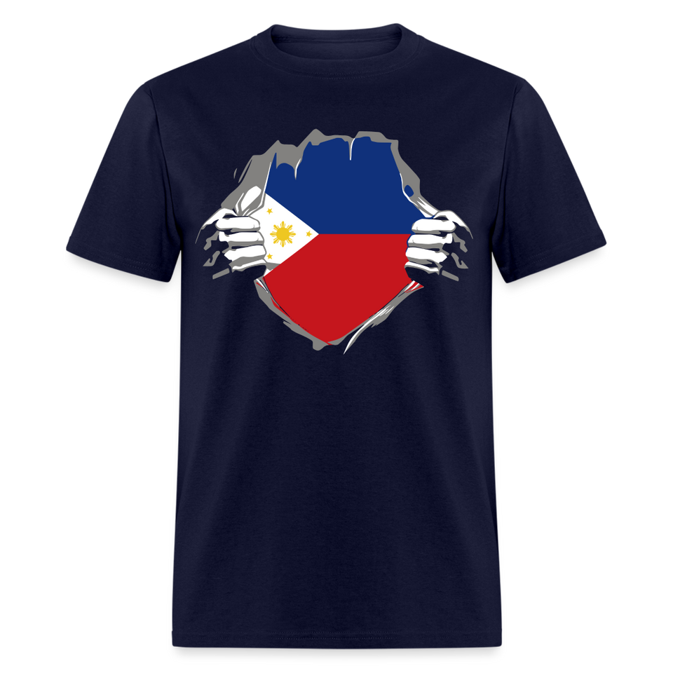 Philippines Flag shirt Filipino T-Shirt Rips Open size S-6XL - navy