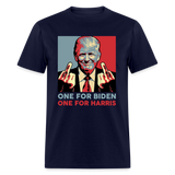 One for Biden One for Harris shirt Funny Trump Middle Finger Anti-Biden T-shirt - navy