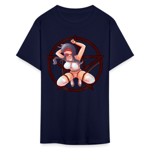 Anime Bondage BDSM shirt Manga Anime Waifu japanese Girl Ahegao T-Shirt - navy