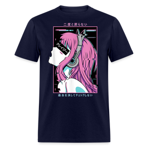 Sexy Ecchi Girl shirt Vaporwave Crazy Waifu Lewd Anime Girl T-Shirt Size S-6XL - navy