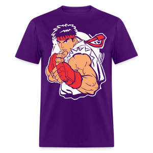 Classic Arcade shirt Video Game Retro Gamer Kung Fu Fighter Martial Arts T-Shirt - purple