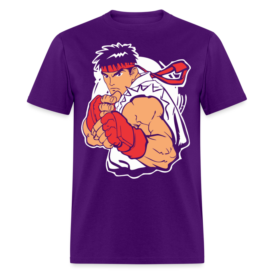 Classic Arcade shirt Video Game Retro Gamer Kung Fu Fighter Martial Arts T-Shirt - purple