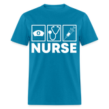 Nurses cap, stethoscope, syringe shirt Nursing Gift T-Shirt size S-6XL - turquoise
