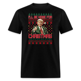 I'll be home for Christmas shirt Trump Ugly Christmas T-shirt size S-6XL - black