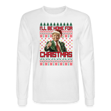 Trump Ugly Christmas Sweater I'll be home for Christmas Long Sleeve T-Shirt - white