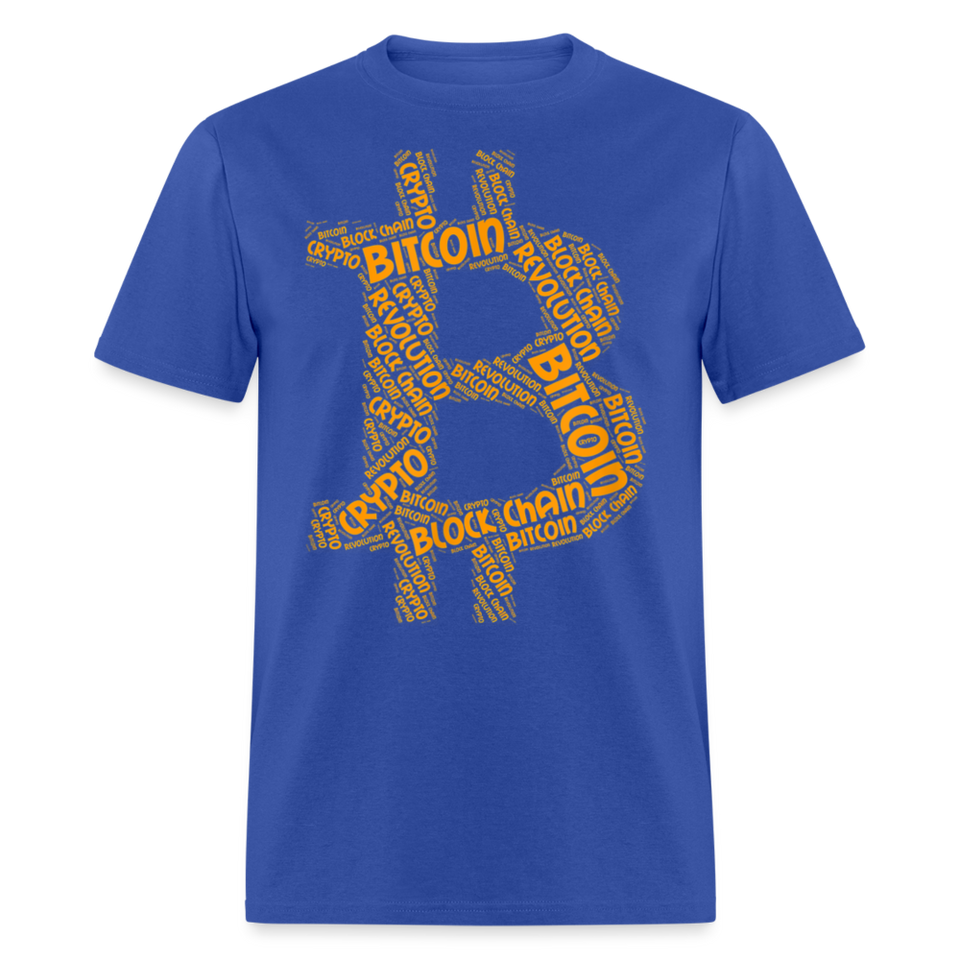 Bitcoin Crypto Revolution shirt Cryptocurrency BTC Block Chain TShirt Size S-6XL - royal blue