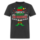 Santa's Favorite HR Manager Elf shirt Christmas human resources T-Shirt - heather black
