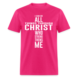 I can do all things through christ shirt Catholic Religious Lord Jesus T-Shirt - fuchsia