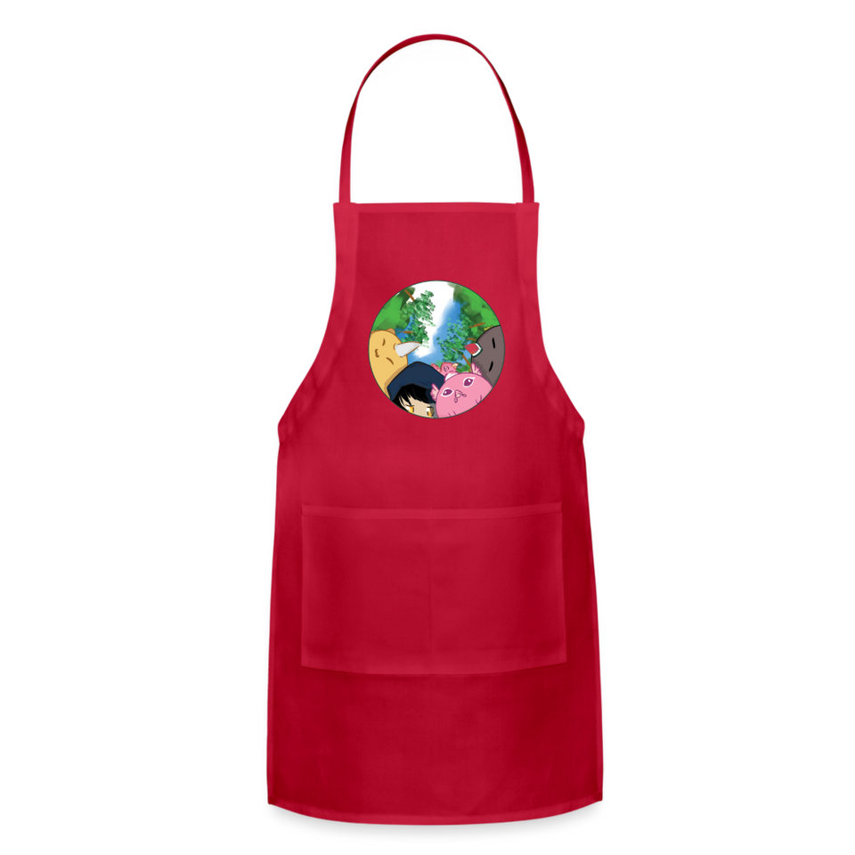 Axie Apron Cute Axie Gamers Gift Adjustable Apron - red
