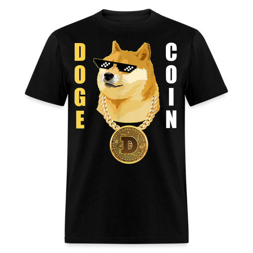 Dogecoin T Shirt Tee Wallstreetbets Doge Coin Crypto Bitcoin T-Shirt Size S-6XL - black