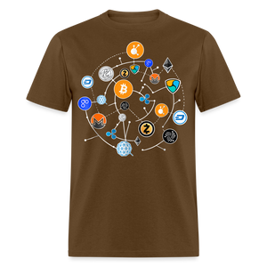Bitcoin shirt BTC ETH LTC XMR Hodlers Decentralized Crypto Altcoin T-Shirt S-6XL - brown