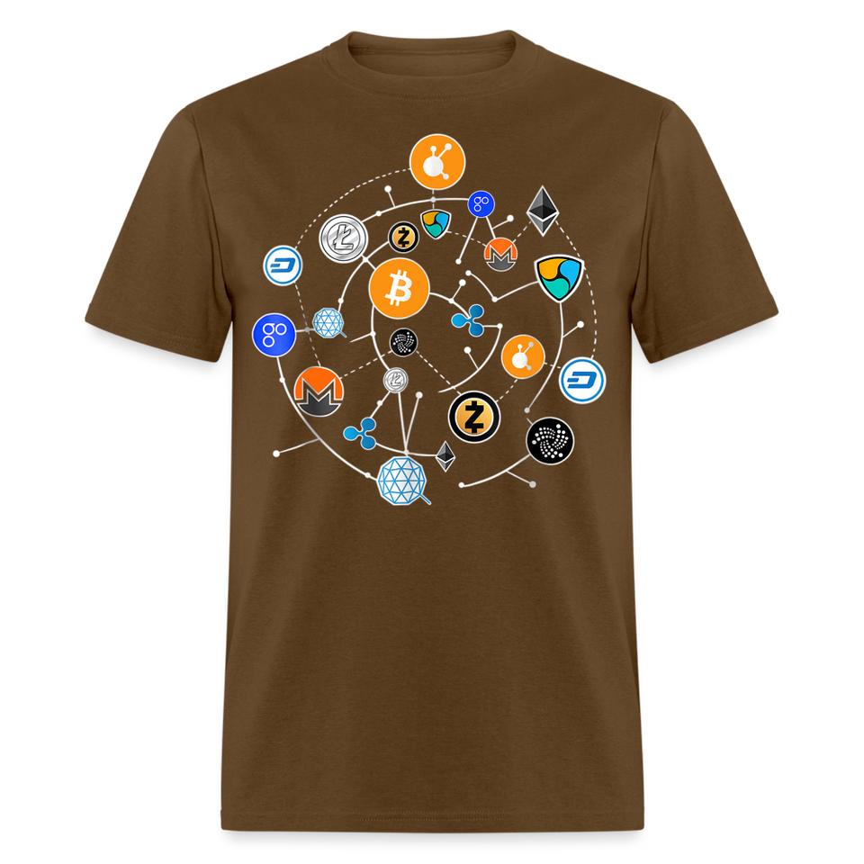 Bitcoin shirt BTC ETH LTC XMR Hodlers Decentralized Crypto Altcoin T-Shirt S-6XL - brown