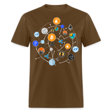 Bitcoin shirt BTC ETH LTC XMR Hodlers Decentralized Crypto Altcoin T-Shirt S-6XL - brown