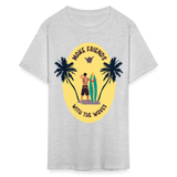 Make Friends with the Waves shirt Beach Surfing Lover T-Shirt Size S-6XL - heather gray