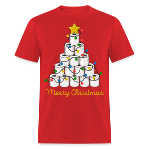 Funny Merry Quarantine Christmas Toilet Paper shirt Xmas Family T-Shirt - red