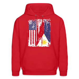 Pinoy USA shirt I Love Filipino American Flag Proud Gift Unisex Hoodie - red