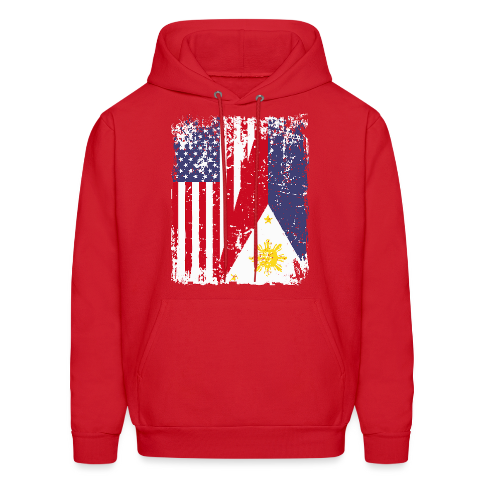 Pinoy USA shirt I Love Filipino American Flag Proud Gift Unisex Hoodie - red