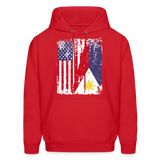 Pinoy USA shirt I Love Filipino American Flag Proud Gift Unisex Hoodie - red