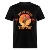 Sun and the Sea Being One shirt Ocean Beach Sunset Lover Surfing T-Shirt S-6XL - black