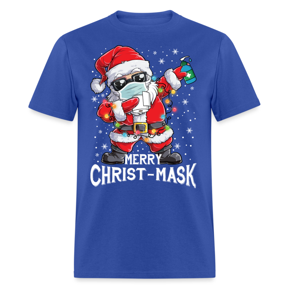 Merry Christmask Toilet Paper shirt Dabbing Santa Funny Christmas T-shirt S-6XL - royal blue
