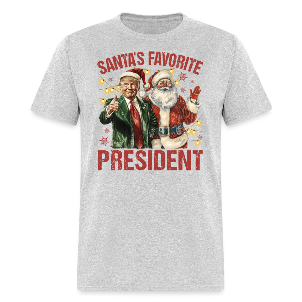 Santa's Favorite President shirt President Trump Christmas T-shirt size S-6XL - heather gray
