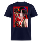 Anime Sexy Ecchi Girl shirt Samurai Waifu Japanese Aesthetic Otaku Kawaii TShirt - navy