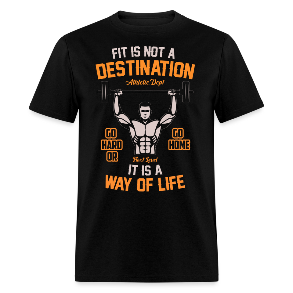 Fit is not a destination shirt Motivational Gym Fitness T-Shirt size S-6XL - black