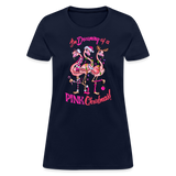 I'm Dreaming of a Pink Christmas Shirt Flamingo Bird Women's T-Shirt - navy