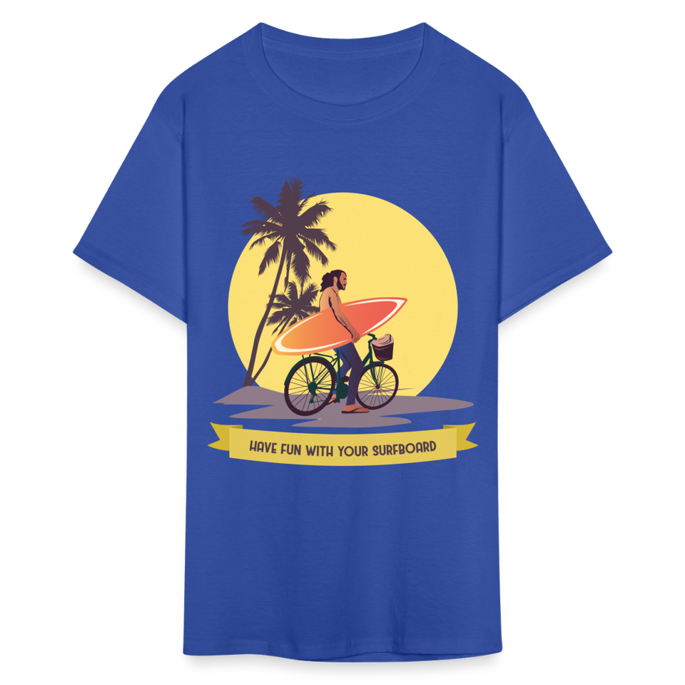 Have Fun with Your Surfboard shirt Surfing Summer Sunset T-Shirt Size S-6XL - royal blue