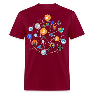Bitcoin shirt BTC ETH LTC XMR Hodlers Decentralized Crypto Altcoin T-Shirt S-6XL - burgundy