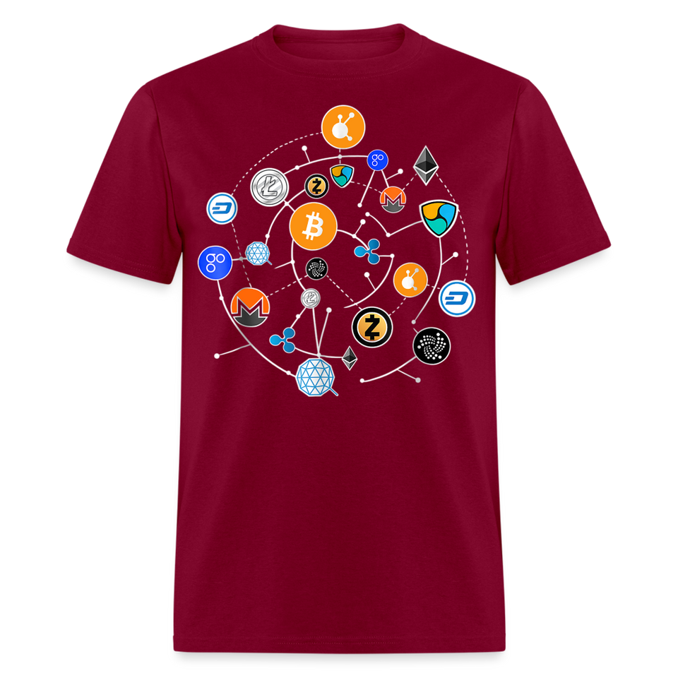 Bitcoin shirt BTC ETH LTC XMR Hodlers Decentralized Crypto Altcoin T-Shirt S-6XL - burgundy