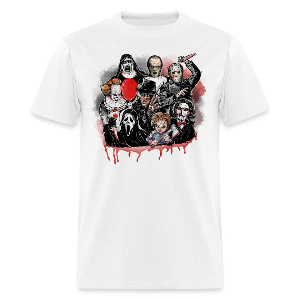 Horror Characters Friends Halloween Tee Shirt Scary Movie Horror Friends T-shirt - white