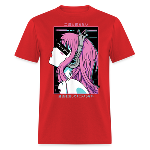 Sexy Ecchi Girl shirt Vaporwave Crazy Waifu Lewd Anime Girl T-Shirt Size S-6XL - red