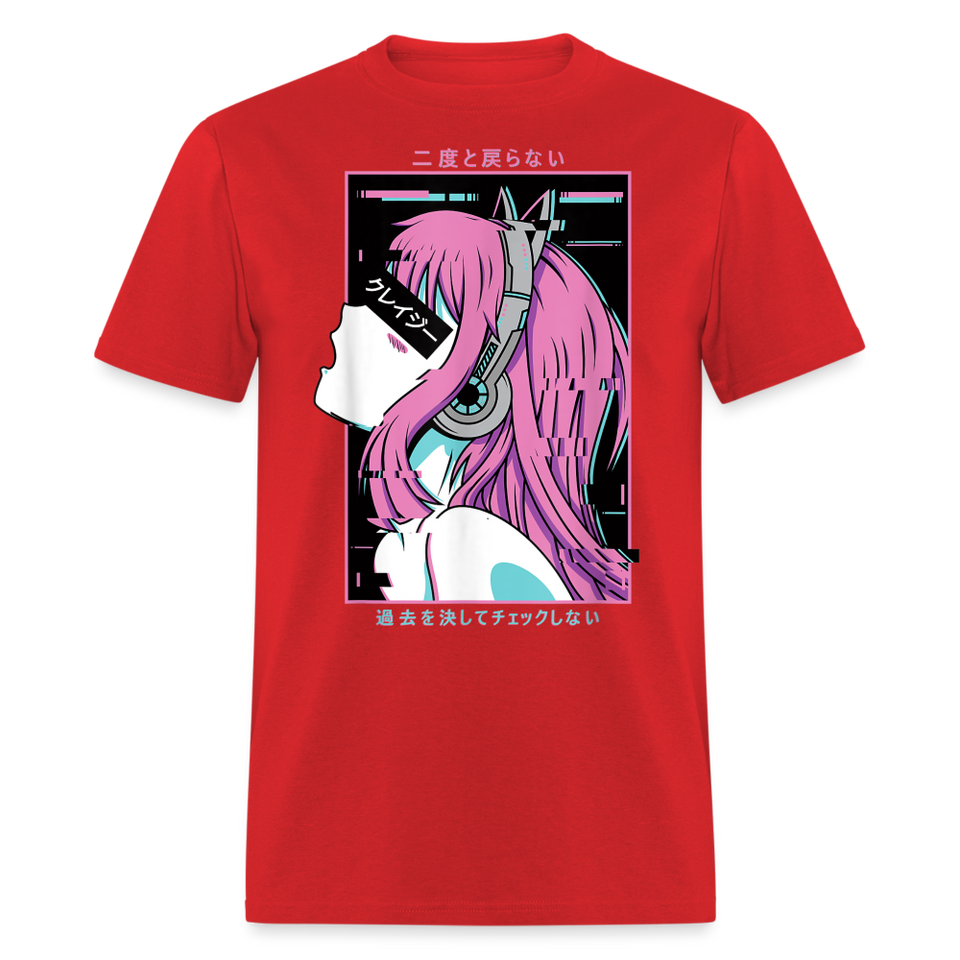 Sexy Ecchi Girl shirt Vaporwave Crazy Waifu Lewd Anime Girl T-Shirt Size S-6XL - red