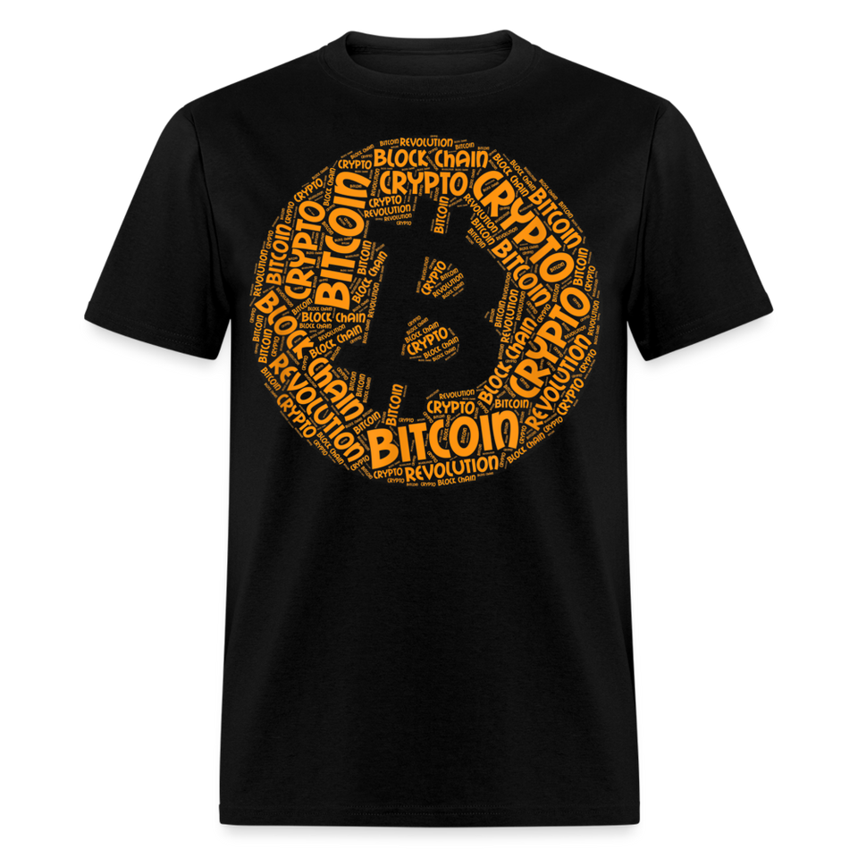 Bitcoin Crypto Revolution shirt Cryptocurrency BTC Block Chain TShirt Size S-6XL - black