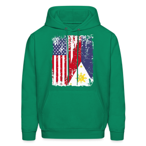 Pinoy USA shirt I Love Filipino American Flag Proud Gift Unisex Hoodie - kelly green