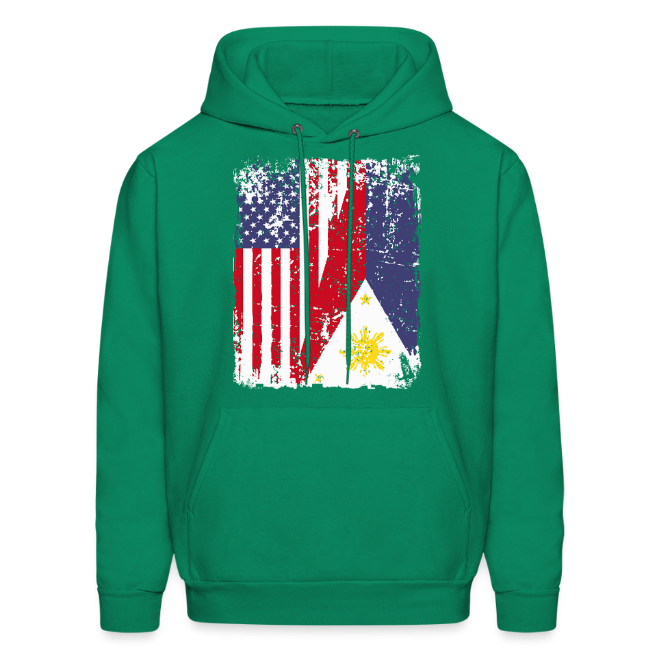 Pinoy USA shirt I Love Filipino American Flag Proud Gift Unisex Hoodie - kelly green