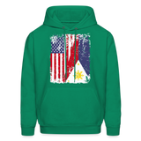 Pinoy USA shirt I Love Filipino American Flag Proud Gift Unisex Hoodie - kelly green