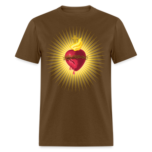 The Sacred Heart of Jesus Christ Shirt Religious Catholic T-shirt Size S-6XL - brown