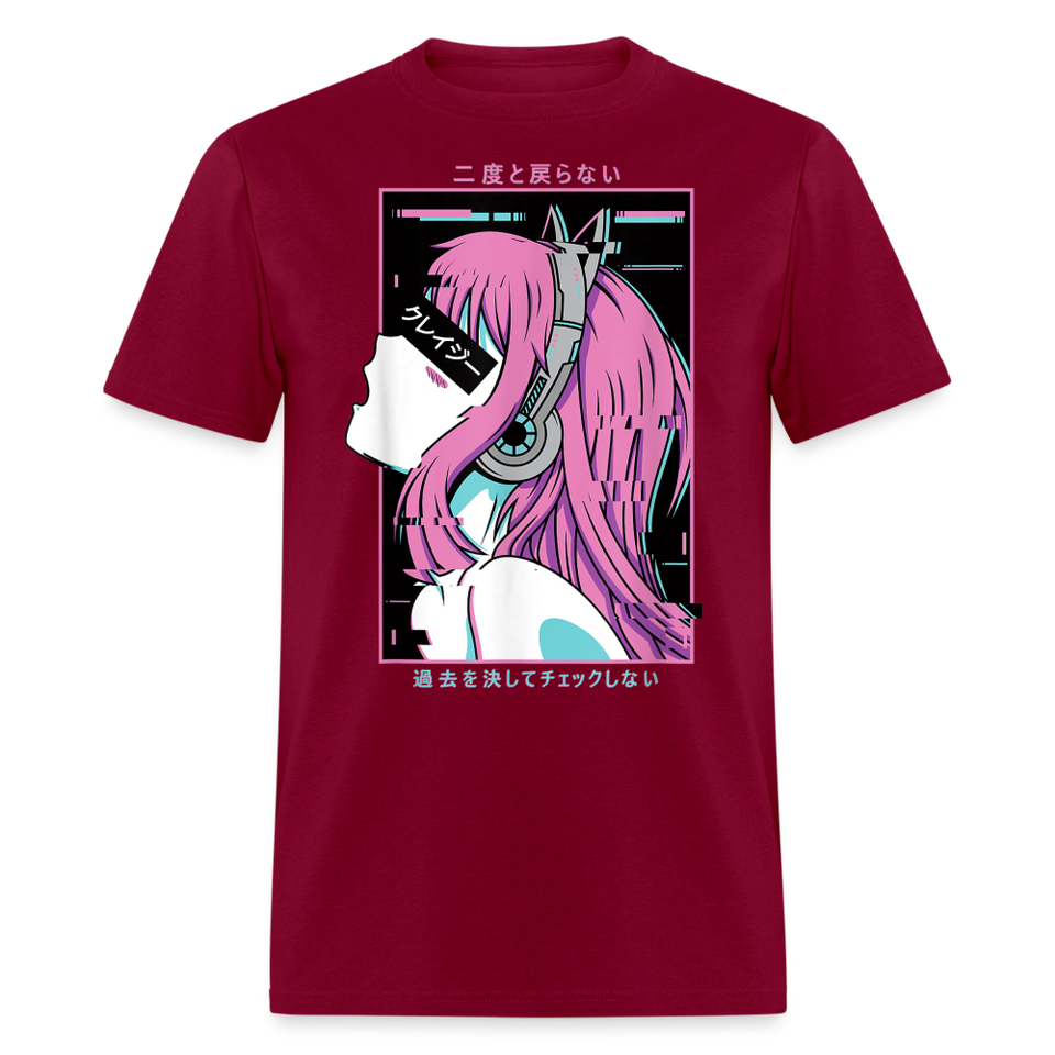 Sexy Ecchi Girl shirt Vaporwave Crazy Waifu Lewd Anime Girl T-Shirt Size S-6XL - burgundy