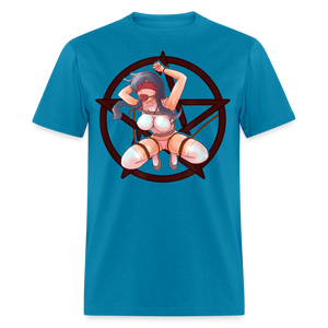 Anime Bondage BDSM shirt Manga Anime Waifu japanese Girl Ahegao T-Shirt - turquoise