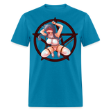 Anime Bondage BDSM shirt Manga Anime Waifu japanese Girl Ahegao T-Shirt - turquoise