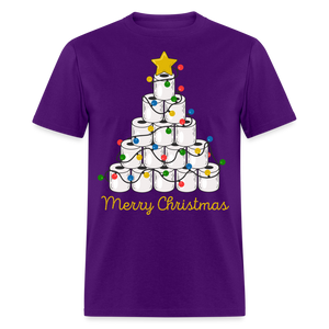 Funny Merry Quarantine Christmas Toilet Paper shirt Xmas Family T-Shirt - purple