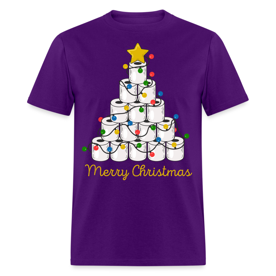 Funny Merry Quarantine Christmas Toilet Paper shirt Xmas Family T-Shirt - purple