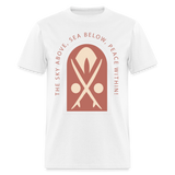 The Sky Above Sea Below Peace Within shirt Ocean Beach Surfing is life T-Shirt - white