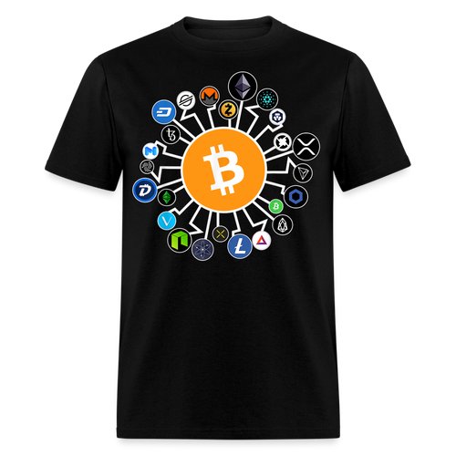 Bitcoin shirt BTC ETH LTC XMR Hodlers Decentralized Crypto Altcoin T-Shirt S-6XL - black
