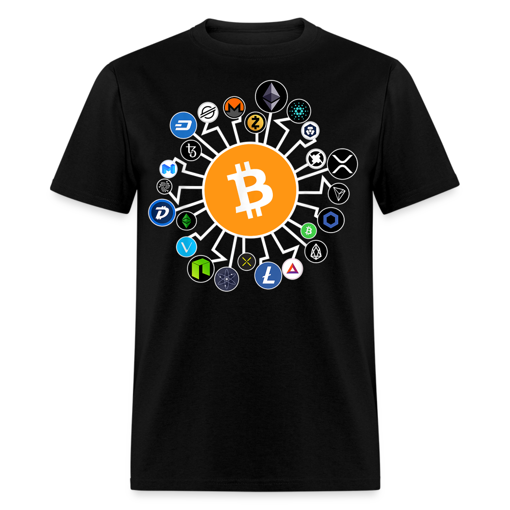 Bitcoin shirt BTC ETH LTC XMR Hodlers Decentralized Crypto Altcoin T-Shirt S-6XL - black